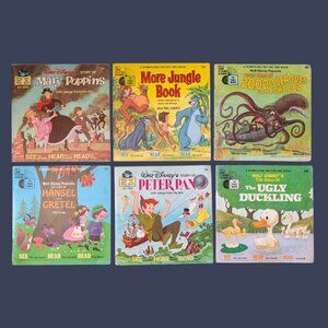 Disney Book & Record Lot – 6 Titles (33⅓ RPM with 24-Page Books)